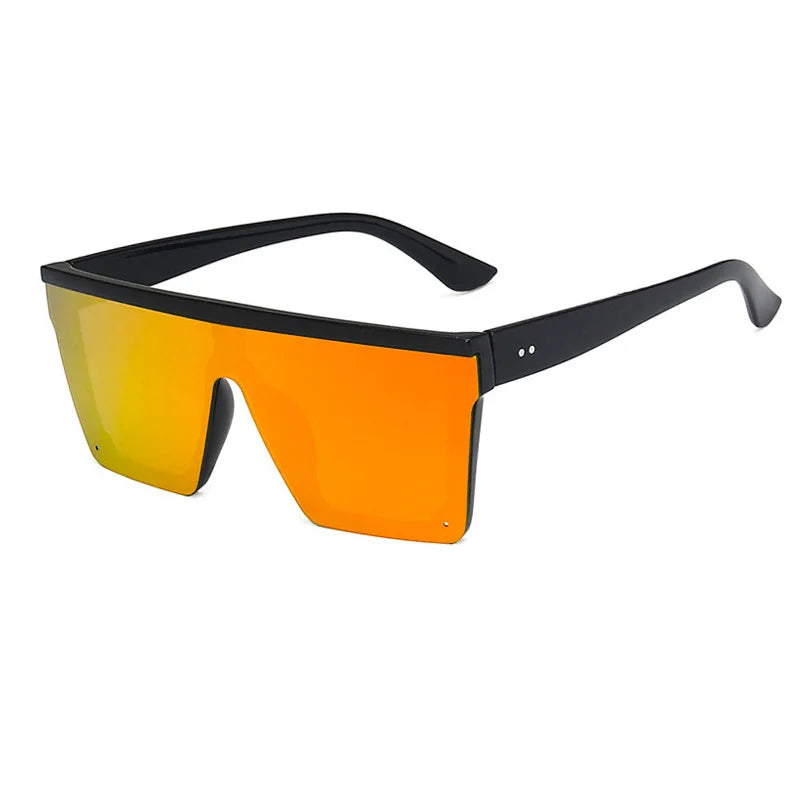 Flat Top Classic Square Sunglasses For Women Designer Colored Mirror Coating Shades UV400
