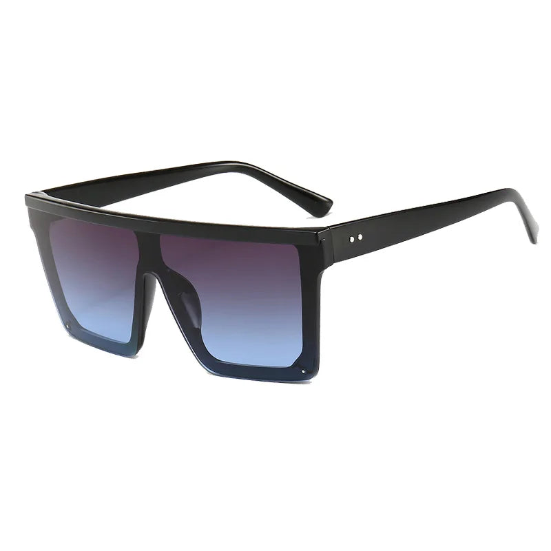 Flat Top Classic Square Sunglasses For Women Designer Colored Mirror Coating Shades UV400