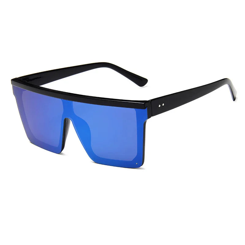 Flat Top Classic Square Sunglasses For Women Designer Colored Mirror Coating Shades UV400