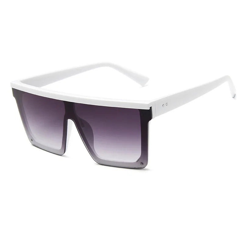 Flat Top Classic Square Sunglasses For Women Designer Colored Mirror Coating Shades UV400