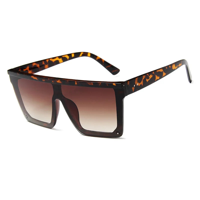 Flat Top Classic Square Sunglasses For Women Designer Colored Mirror Coating Shades UV400