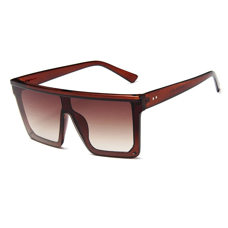 Flat Top Classic Square Sunglasses For Women Designer Colored Mirror Coating Shades UV400