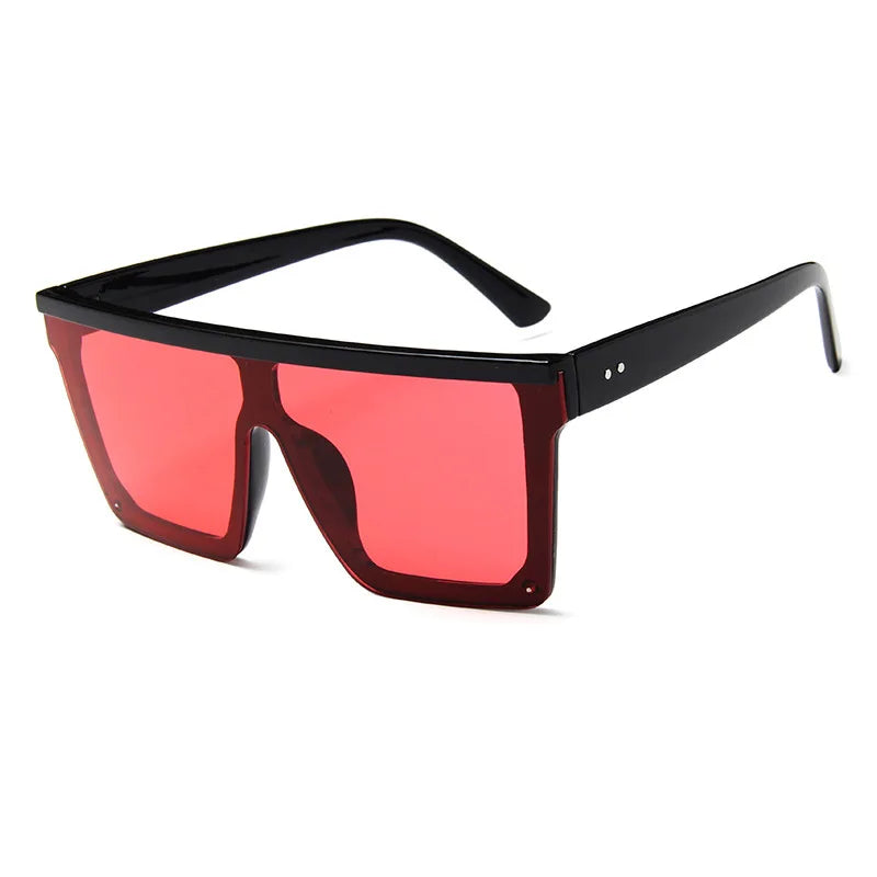 Flat Top Classic Square Sunglasses For Women Designer Colored Mirror Coating Shades UV400
