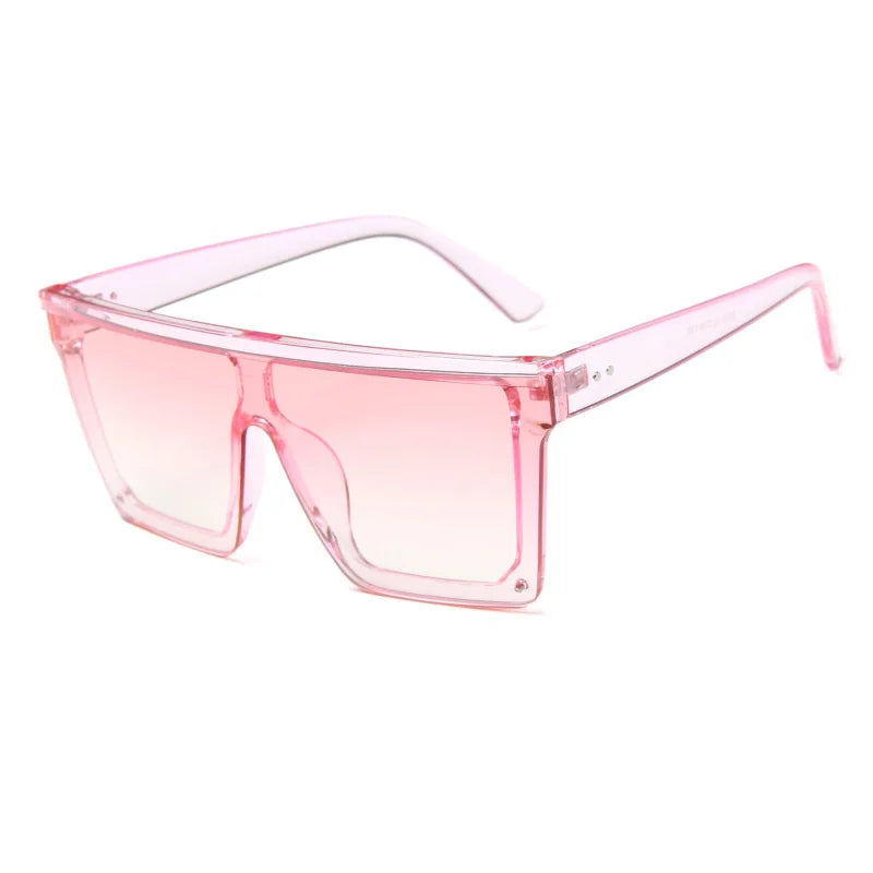 Flat Top Classic Square Sunglasses For Women Designer Colored Mirror Coating Shades UV400