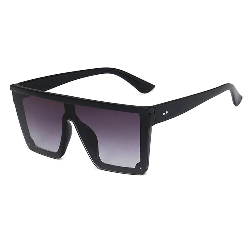 Flat Top Classic Square Sunglasses For Women Designer Colored Mirror Coating Shades UV400