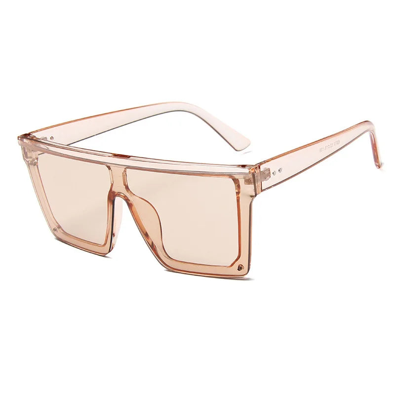 Flat Top Classic Square Sunglasses For Women Designer Colored Mirror Coating Shades UV400