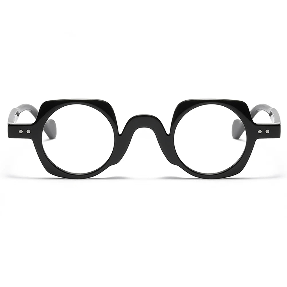 New Arrival Retro Round Punk Glasses for Men Clear Lens Fashion Glasses Frame Women Vintage Hexagon Decoration Male