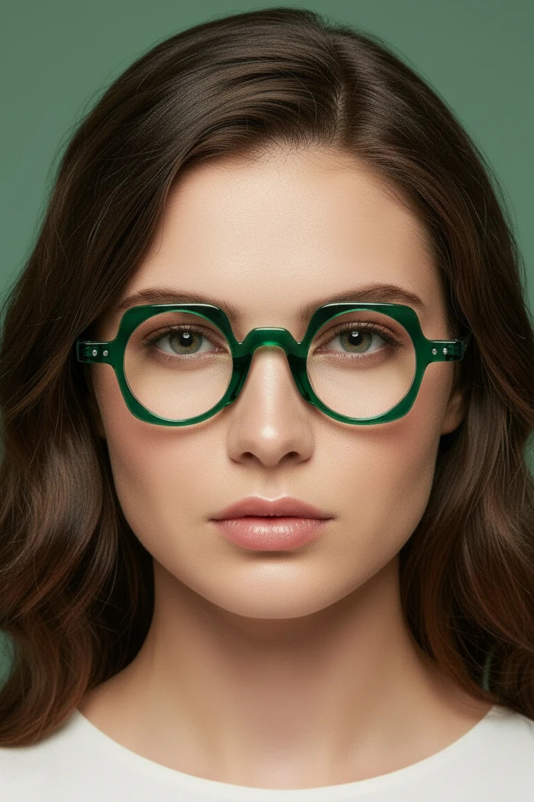 New Arrival Retro Round Punk Glasses for Men Clear Lens Fashion Glasses Frame Women Vintage Hexagon Decoration Male