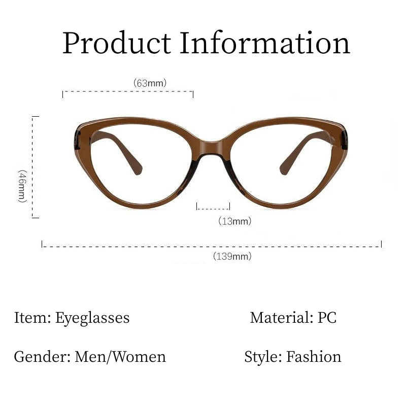 Women's New Cat Eye Myopia Glasses Trendy Luxury Design Near Sight Eyeglasses for Men Unisex Retro Clear Lens Eyewear 0-1.0-4.0