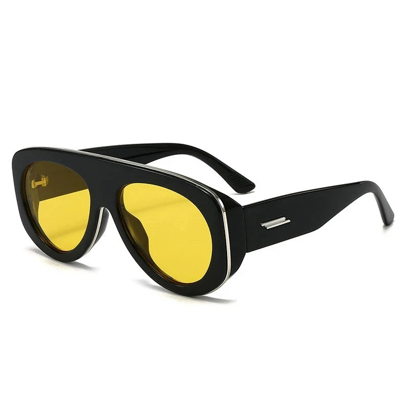 New Oversized Oval Pilot Sunglasses Women Big Luxury Brand Retro Y2K Punk Mirror Sun Glasses for Ladies Shades UV400