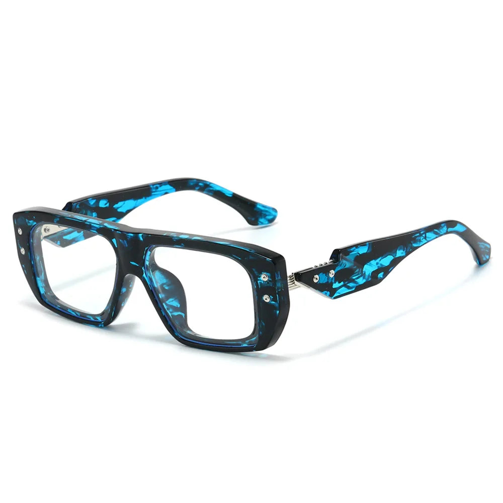 Luxury Square Sunglasses for Men Flat Top UV400 Sun Glasses Women Brand Designer Trendy Female Shades Anti Blue Light