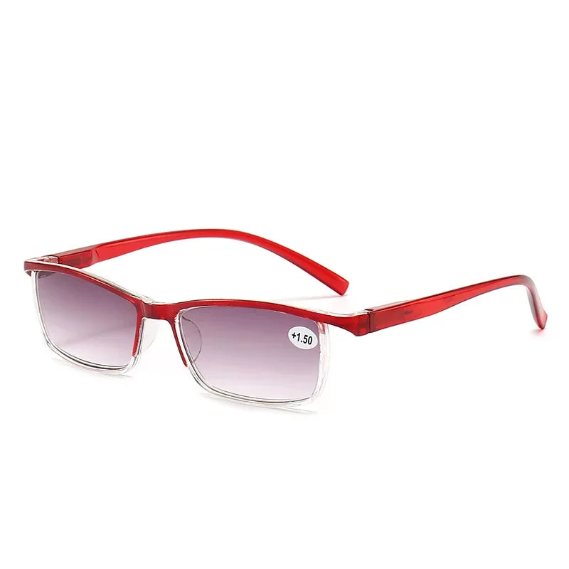 Fashion TR90 Anti Blue Light Blocking Reading Glasses for Man and Woman HD Business Portable Eyewear Gradient Color Eyeglasses