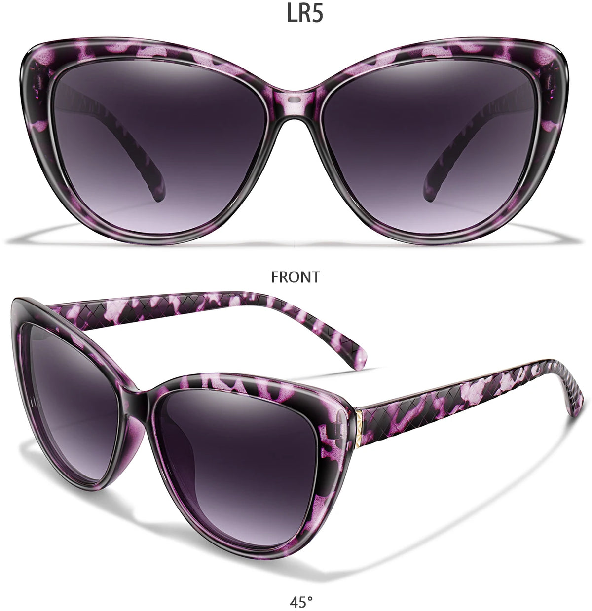 Fashion Cat Eye Sunglasses For Women Casual Large Shades UV400 Gradient Lenses