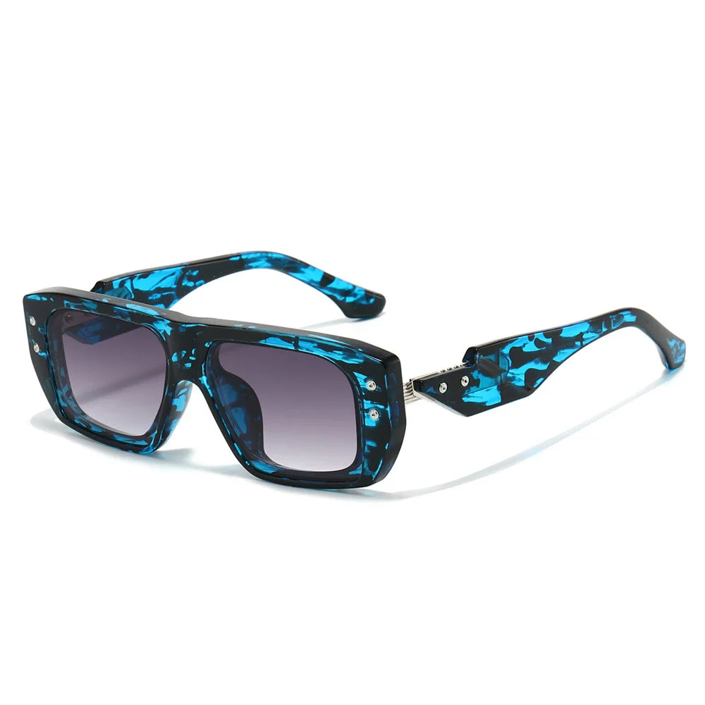 Luxury Square Sunglasses for Men Flat Top UV400 Sun Glasses Women Brand Designer Trendy Female Shades Anti Blue Light