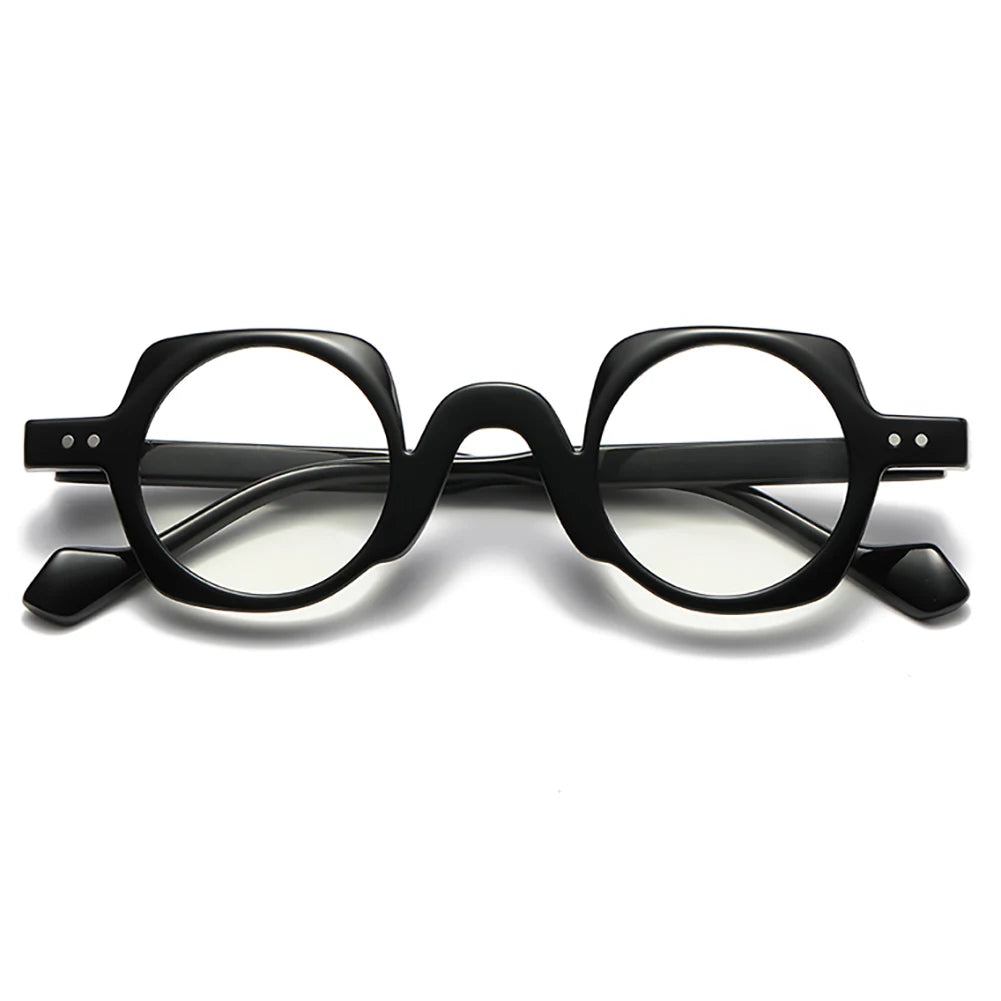 New Arrival Retro Round Punk Glasses for Men Clear Lens Fashion Glasses Frame Women Vintage Hexagon Decoration Male
