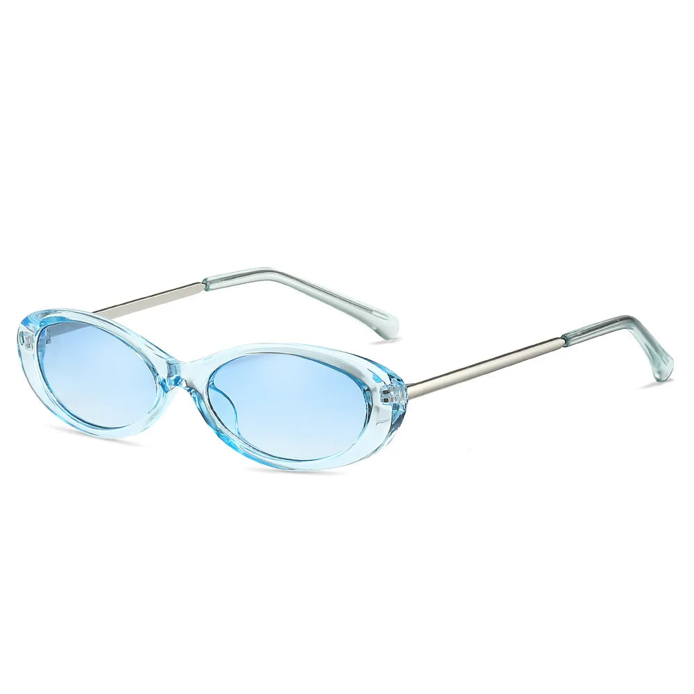 New Vintage Candy Colors Small Oval Women Sunglasses Shades UV400 Fashion Yellow Green Men Trending Punk Sun Glasses