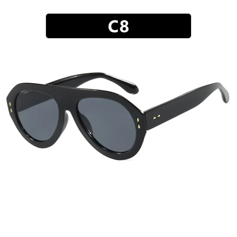 Oversized Popular Fashion Pilot Women Sunglasses Retro Red Shades UV400 Men Trending Wide Legs Sun Glasses