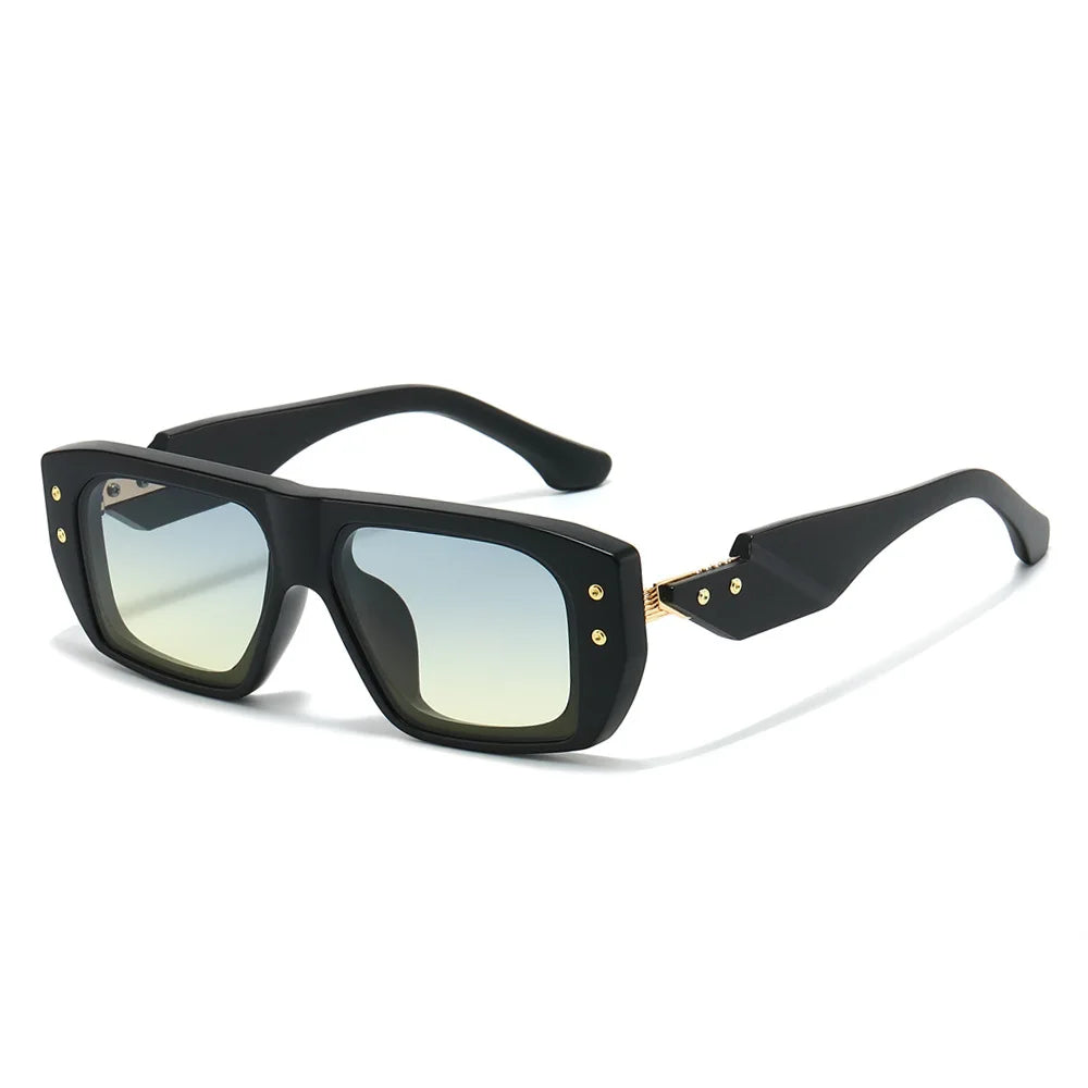 Luxury Square Sunglasses for Men Flat Top UV400 Sun Glasses Women Brand Designer Trendy Female Shades Anti Blue Light