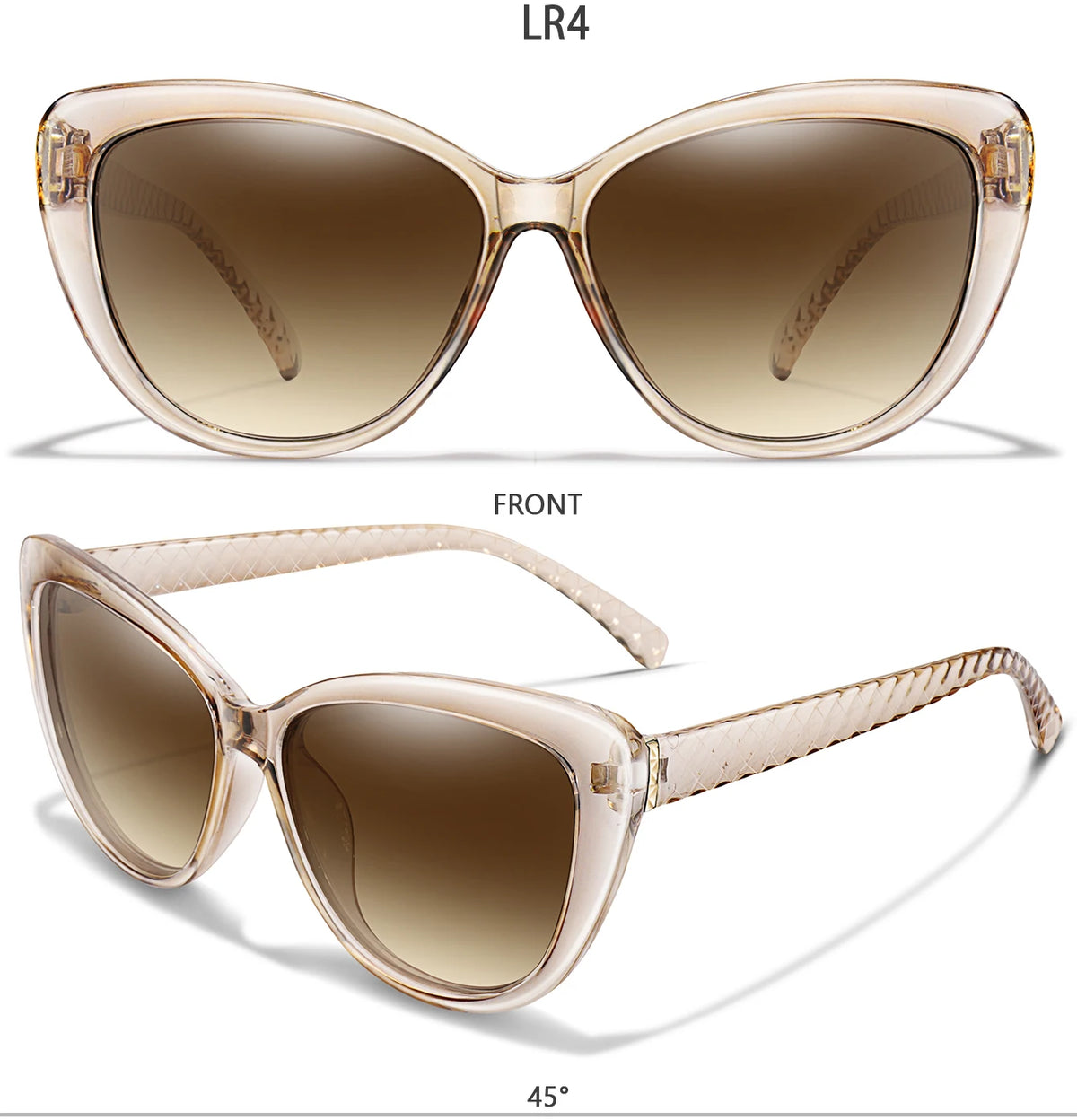Fashion Cat Eye Sunglasses For Women Casual Large Shades UV400 Gradient Lenses