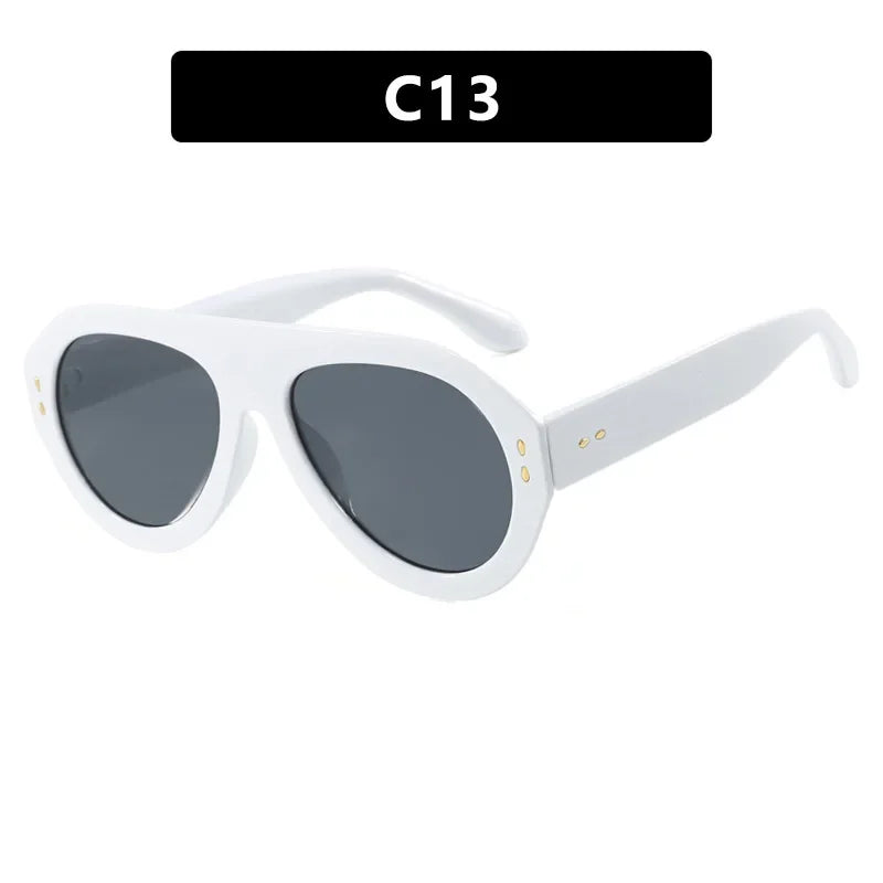 Oversized Popular Fashion Pilot Women Sunglasses Retro Red Shades UV400 Men Trending Wide Legs Sun Glasses