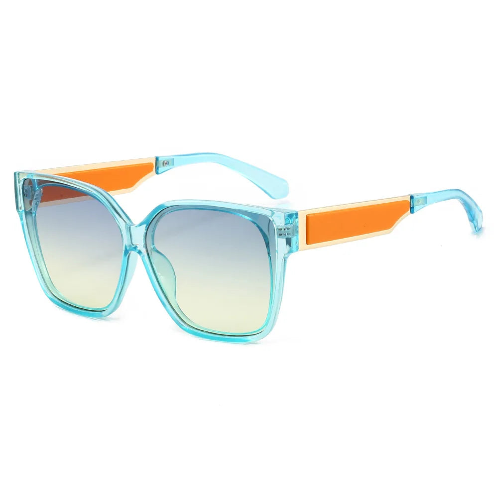 New Fashion Square Sunglasses Women Gradient Blue Shades UV400 Retro Men Trending Sun Glasses