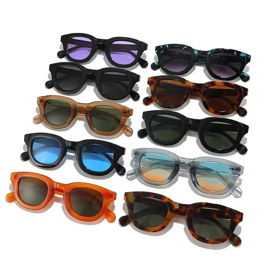 New Oval Candy Color Gradient Lens UV400 Sunglasses Women Men Eyewear Men Trending Sun Glasses Rivets Decoration