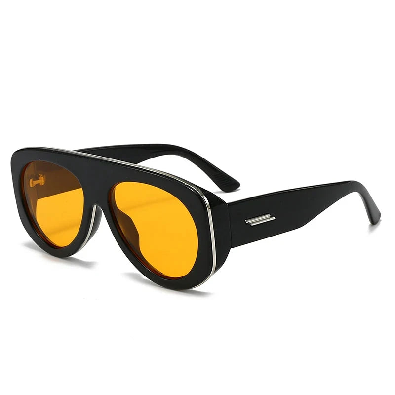 New Oversized Oval Pilot Sunglasses Women Big Luxury Brand Retro Y2K Punk Mirror Sun Glasses for Ladies Shades UV400