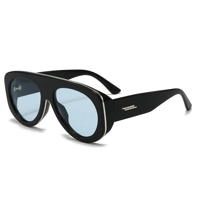 New Oversized Oval Pilot Sunglasses Women Big Luxury Brand Retro Y2K Punk Mirror Sun Glasses for Ladies Shades UV400