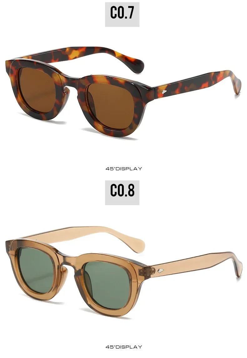 New Oval Candy Color Gradient Lens UV400 Sunglasses Women Men Eyewear Men Trending Sun Glasses Rivets Decoration