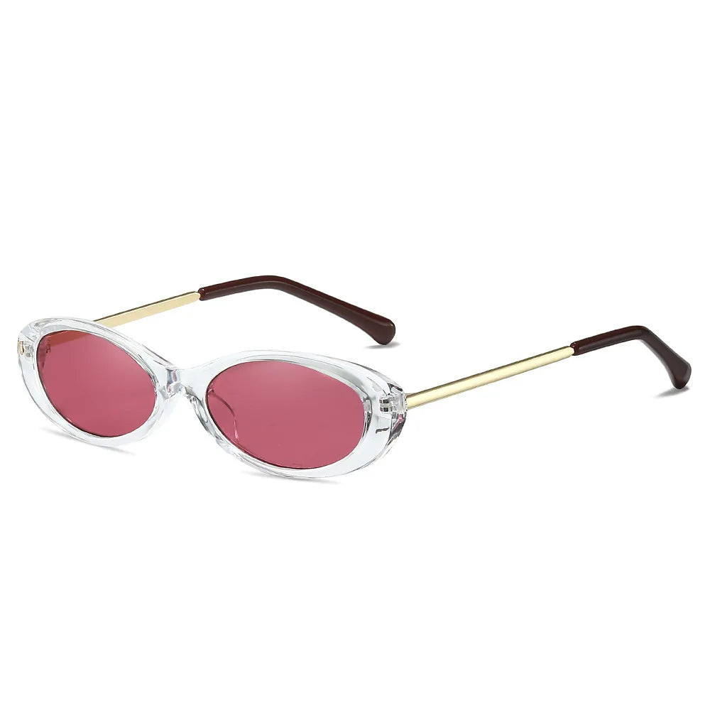 New Vintage Candy Colors Small Oval Women Sunglasses Shades UV400 Fashion Yellow Green Men Trending Punk Sun Glasses