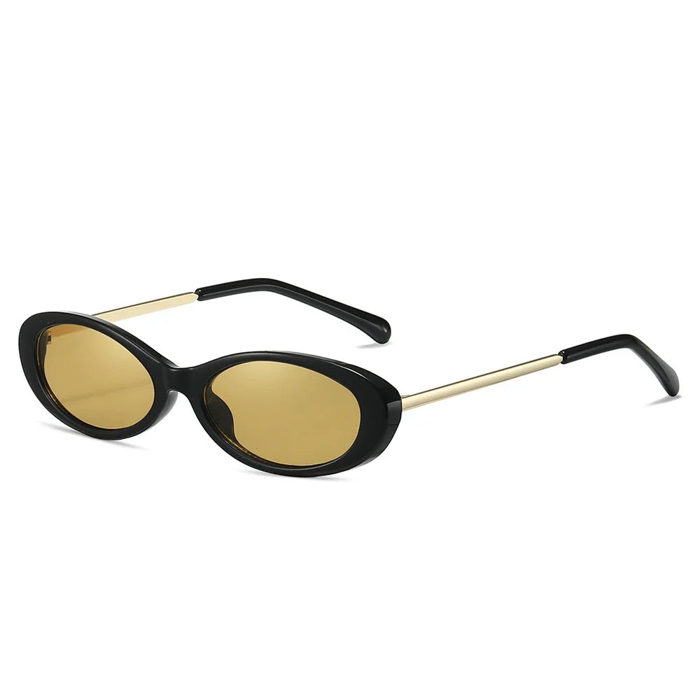 New Vintage Candy Colors Small Oval Women Sunglasses Shades UV400 Fashion Yellow Green Men Trending Punk Sun Glasses
