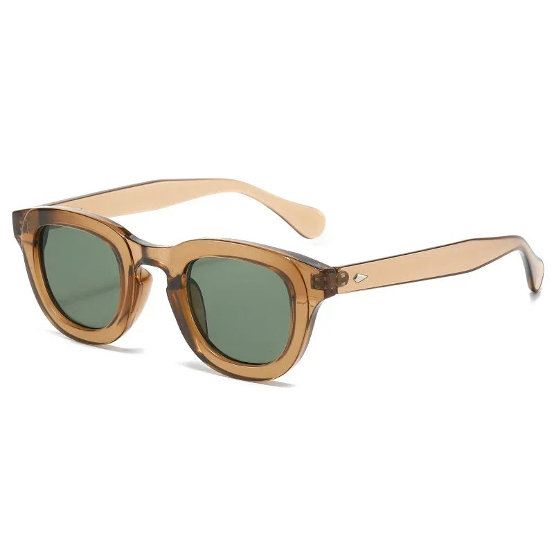 New Oval Candy Color Gradient Lens UV400 Sunglasses Women Men Eyewear Men Trending Sun Glasses Rivets Decoration