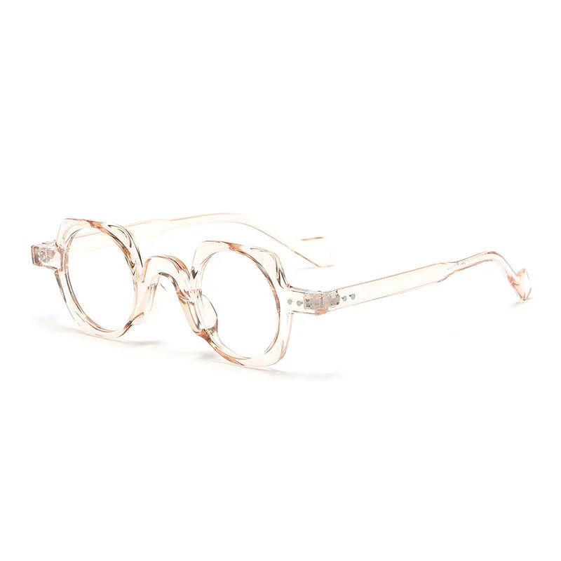 New Arrival Retro Round Punk Glasses for Men Clear Lens Fashion Glasses Frame Women Vintage Hexagon Decoration Male