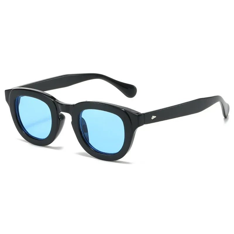 New Oval Candy Color Gradient Lens UV400 Sunglasses Women Men Eyewear Men Trending Sun Glasses Rivets Decoration