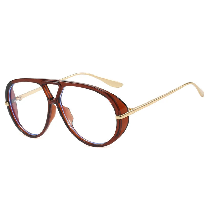 Fashion Double Bridges Pilot Women Oversized Sunglasses Retro Candy Color Green Gradient UV400 Men Punk Sun Glasses