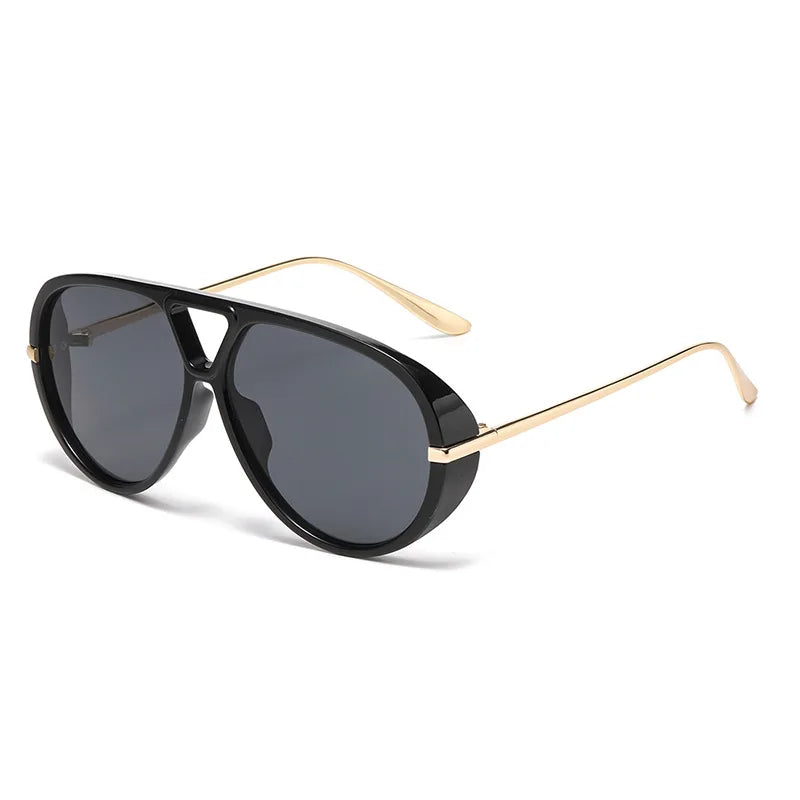 Fashion Double Bridges Pilot Women Oversized Sunglasses Retro Candy Color Green Gradient UV400 Men Punk Sun Glasses