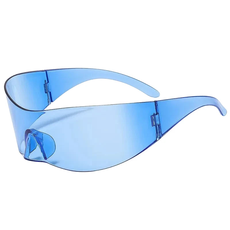 Y2K Cyber Punk One-Piece Sports Sunglasses Women Men 2025 Luxury Brand Windproof Rimless Sun Glasses For Ladies Shield Eyewear