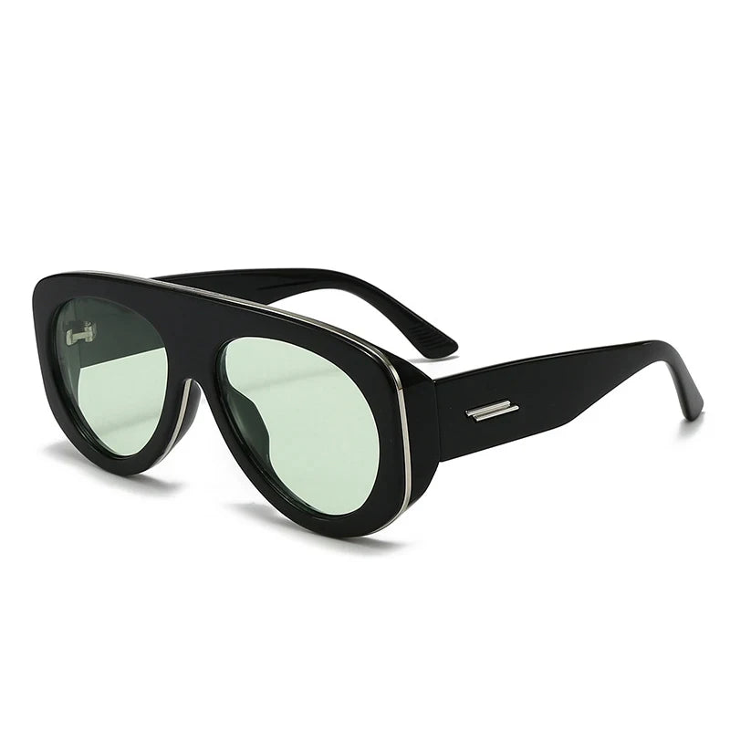 New Oversized Oval Pilot Sunglasses Women Big Luxury Brand Retro Y2K Punk Mirror Sun Glasses for Ladies Shades UV400