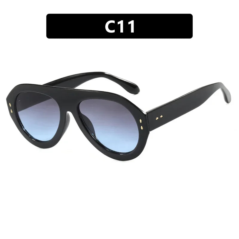Oversized Popular Fashion Pilot Women Sunglasses Retro Red Shades UV400 Men Trending Wide Legs Sun Glasses