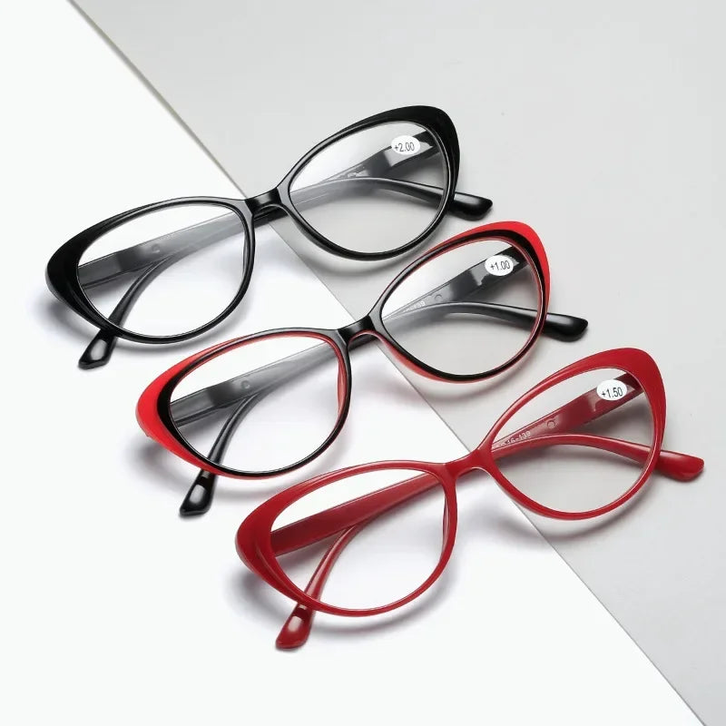 New Fashion Cat Eye Frame Reading Glasses for Woman Anti Blue Light Blocking Presbyopia Eyewear Vintage Eyeglasses +1.0 To +4.0