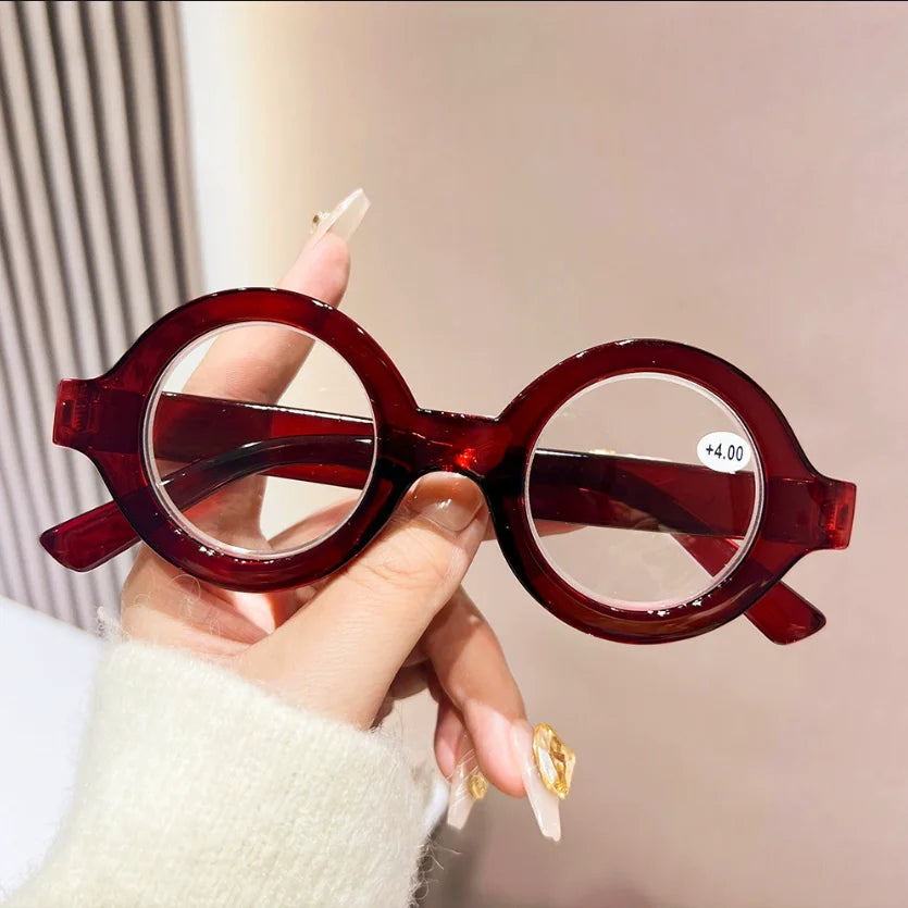Round Frame Youthful Reading Glasses Women Fashionable High-quality Personalized High-definition Anti Blue Light Glasses
