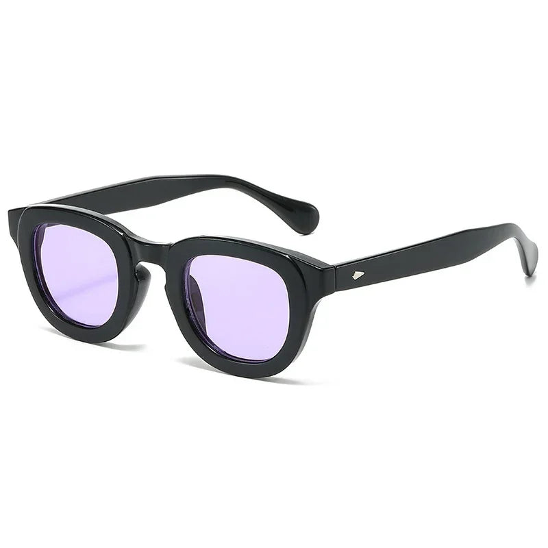 New Oval Candy Color Gradient Lens UV400 Sunglasses Women Men Eyewear Men Trending Sun Glasses Rivets Decoration