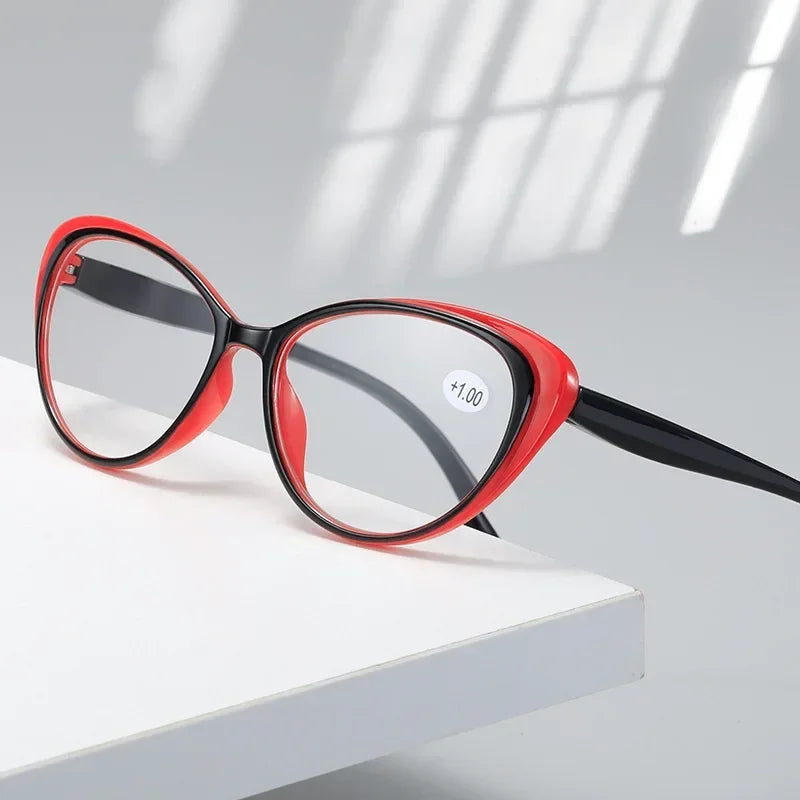 New Fashion Cat Eye Frame Reading Glasses for Woman Anti Blue Light Blocking Presbyopia Eyewear Vintage Eyeglasses +1.0 To +4.0