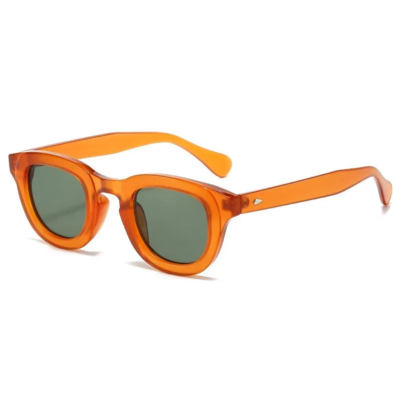 New Oval Candy Color Gradient Lens UV400 Sunglasses Women Men Eyewear Men Trending Sun Glasses Rivets Decoration