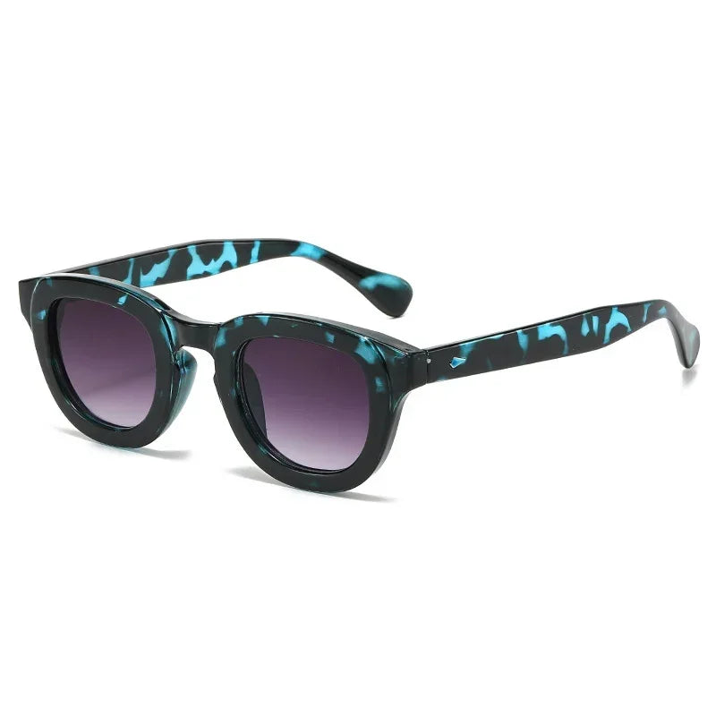 New Oval Candy Color Gradient Lens UV400 Sunglasses Women Men Eyewear Men Trending Sun Glasses Rivets Decoration