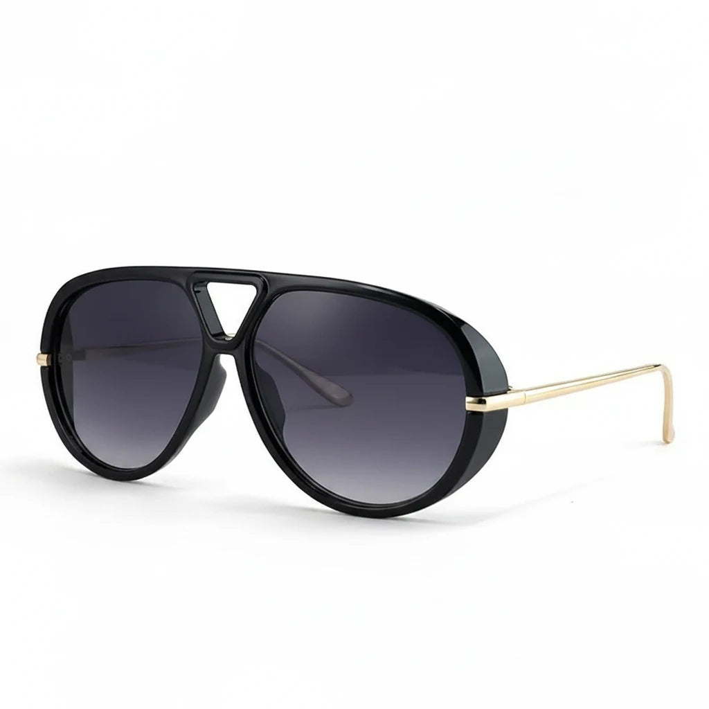 Oversized Oval Punk Pilot Sunglasses Women Big 2025 Luxury Brand Metal Frame Mask Eyewear Shield Sun Glasses For Ladies UV400