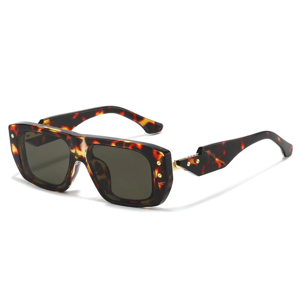 Luxury Square Sunglasses for Men Flat Top UV400 Sun Glasses Women Brand Designer Trendy Female Shades Anti Blue Light