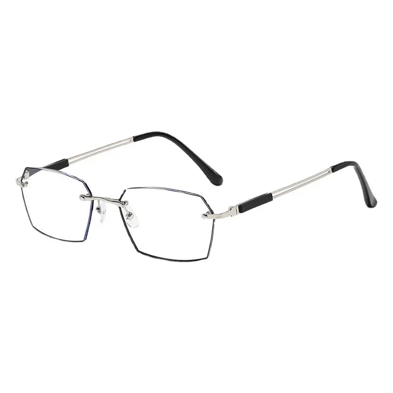 Cut Edge Rimless HD Anti Blue Light Blocking Reading Glasses for Men and Women Fashion Presbyopia Eyeglasses Hyperopia Eyewear