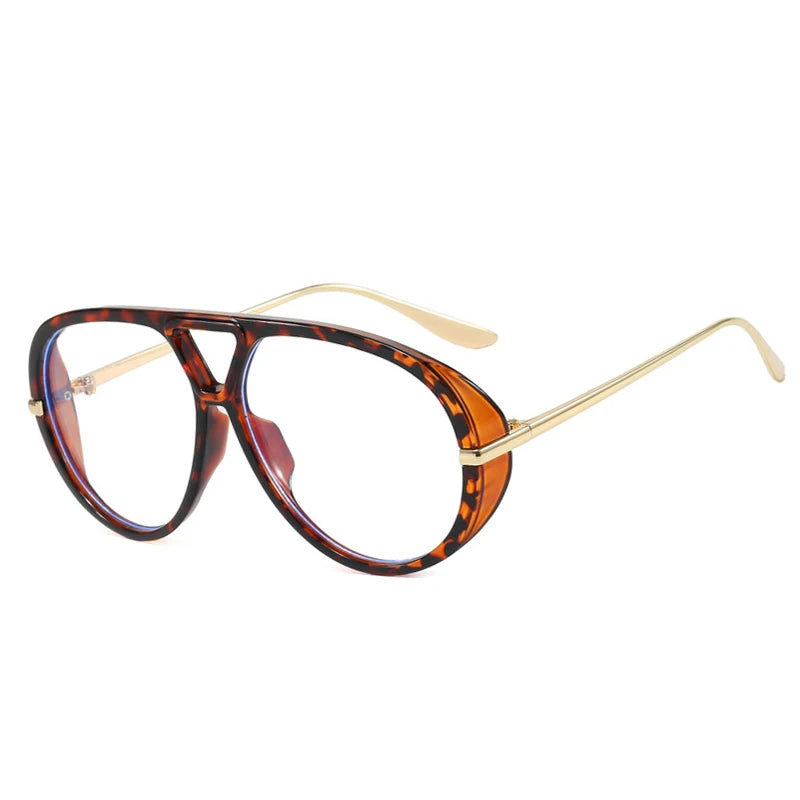 Fashion Double Bridges Pilot Women Oversized Sunglasses Retro Candy Color Green Gradient UV400 Men Punk Sun Glasses