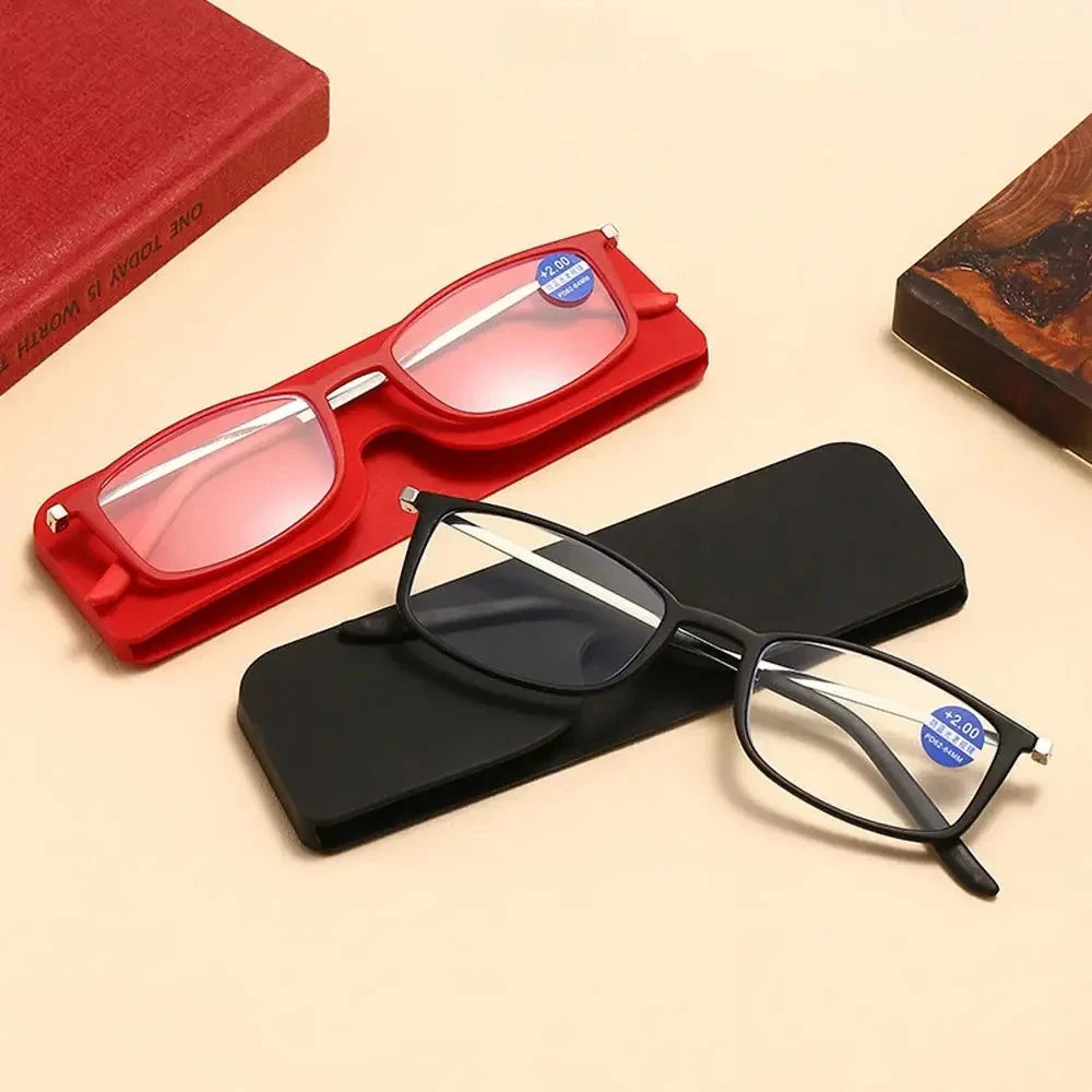 Ultra Thin Pastable Mobile Phone Reading Glasses Anti Blue Light Blocking for Men and Women with Eyeglasses Case +1.0 To +4.0